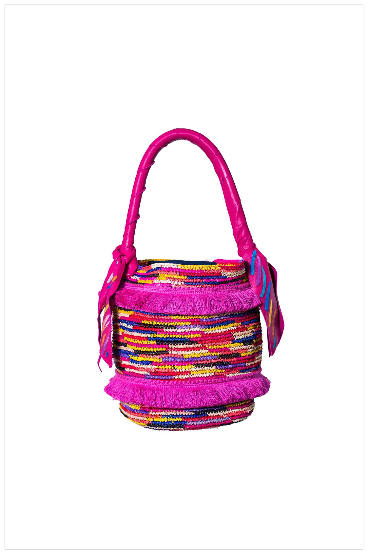 COLORFUL CAROUSEL CROCHET PANAMA BAG