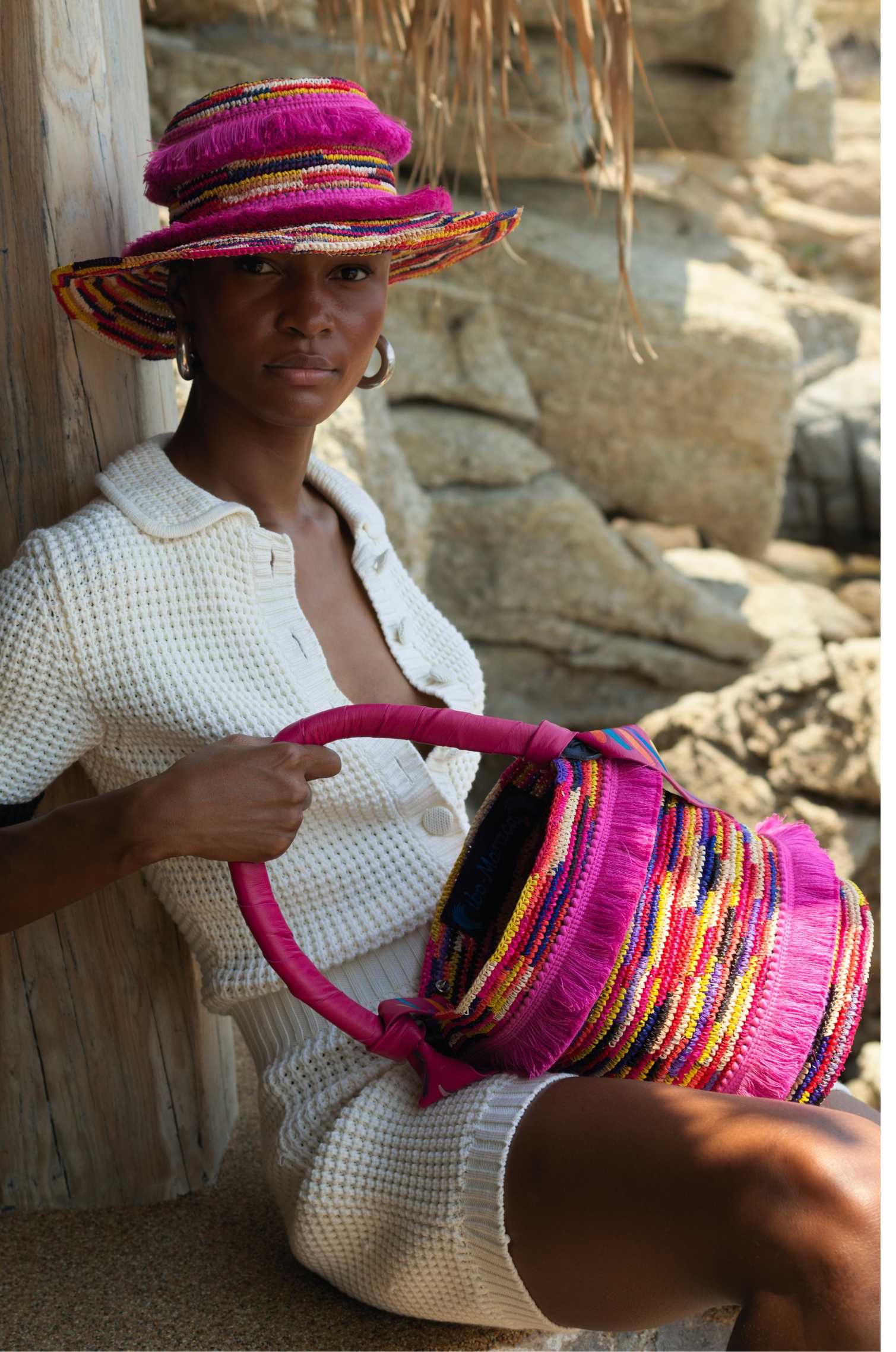 COLORFUL CAROUSEL CROCHET PANAMA BAG