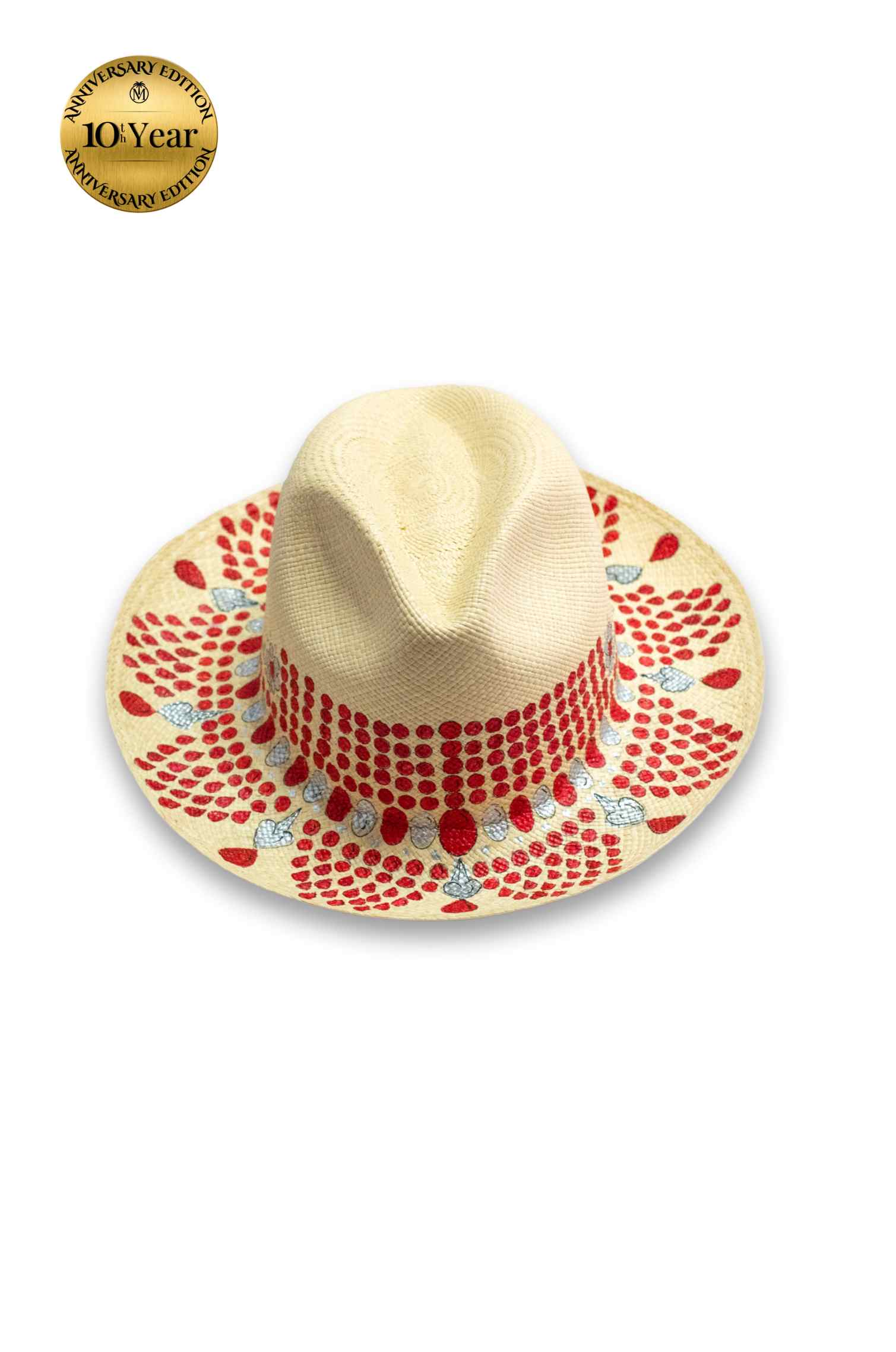 Ruby raindrop elegance Panama hat