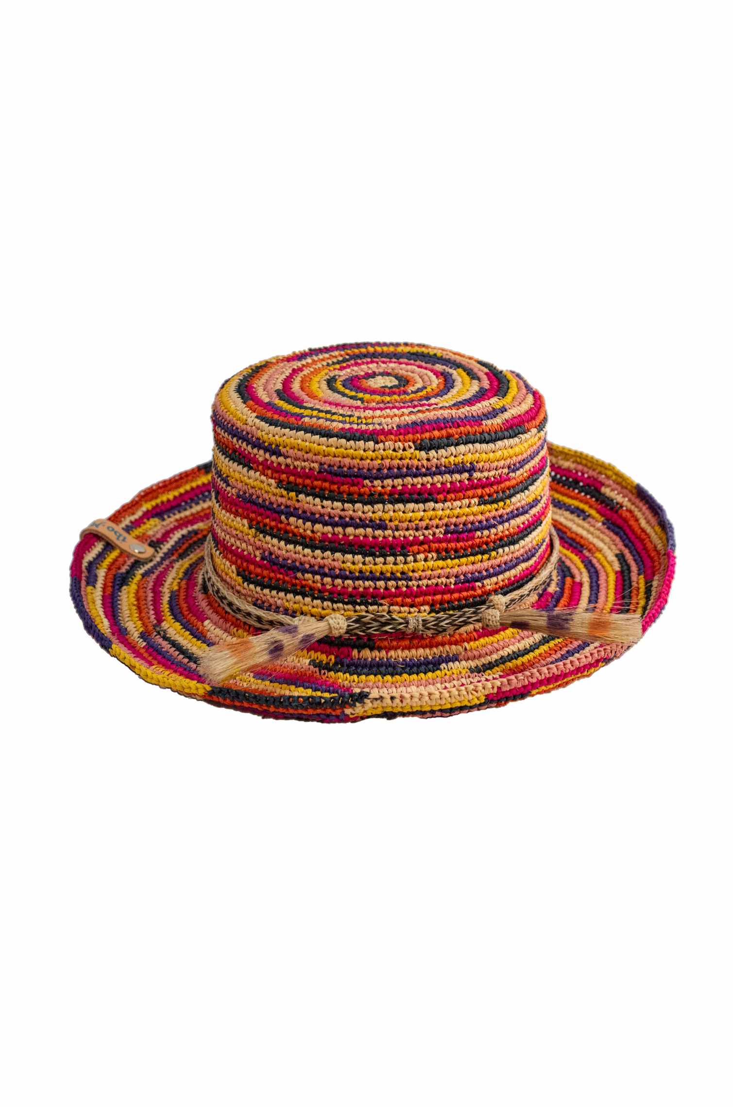 Colorful carousel crochet Panama hat