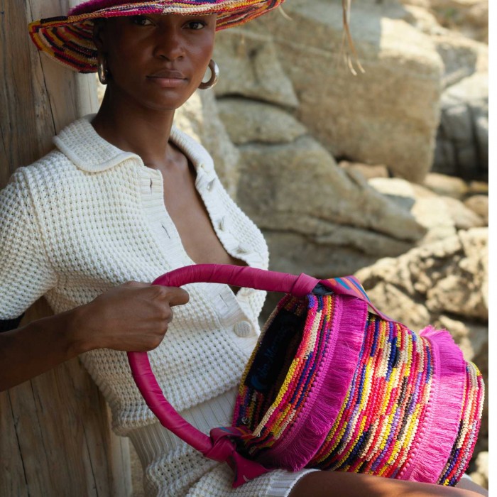 COLORFUL CAROUSEL CROCHET PANAMA BAG