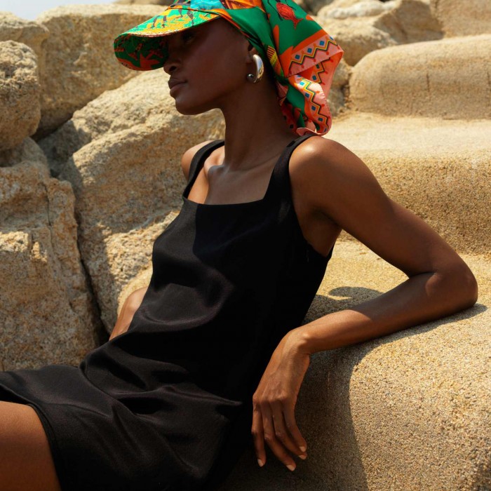 AFRICAN LADIES SILK VISOR