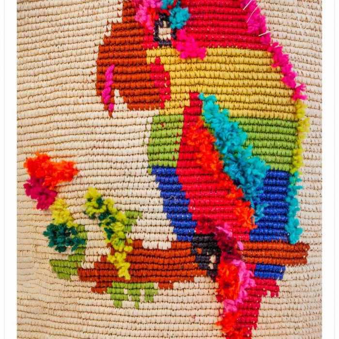 PLAYFUL PARROT CROCHET PANAMA BAG