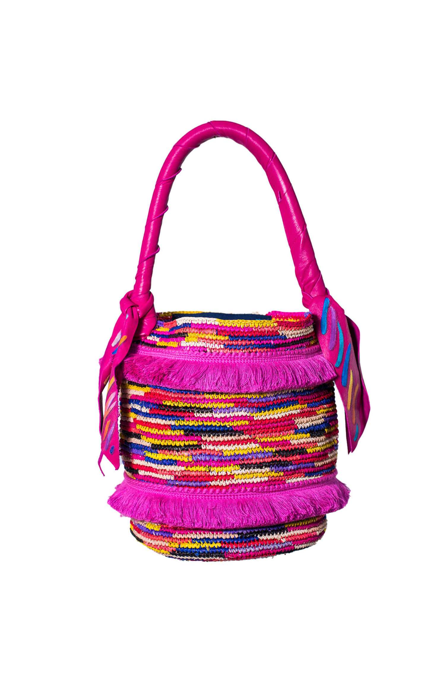 COLORFUL CAROUSEL CROCHET PANAMA BAG