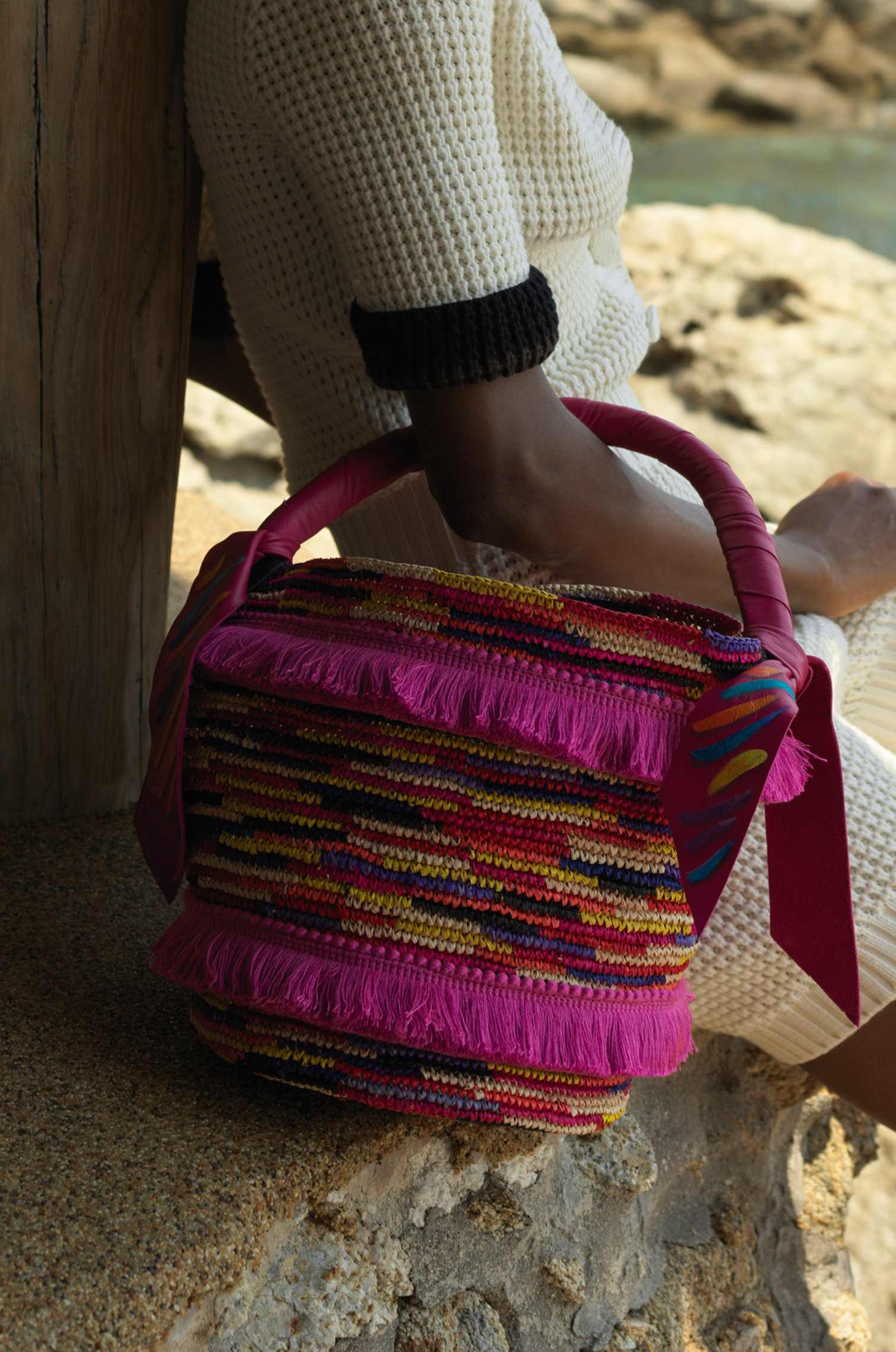 COLORFUL CAROUSEL CROCHET PANAMA BAG