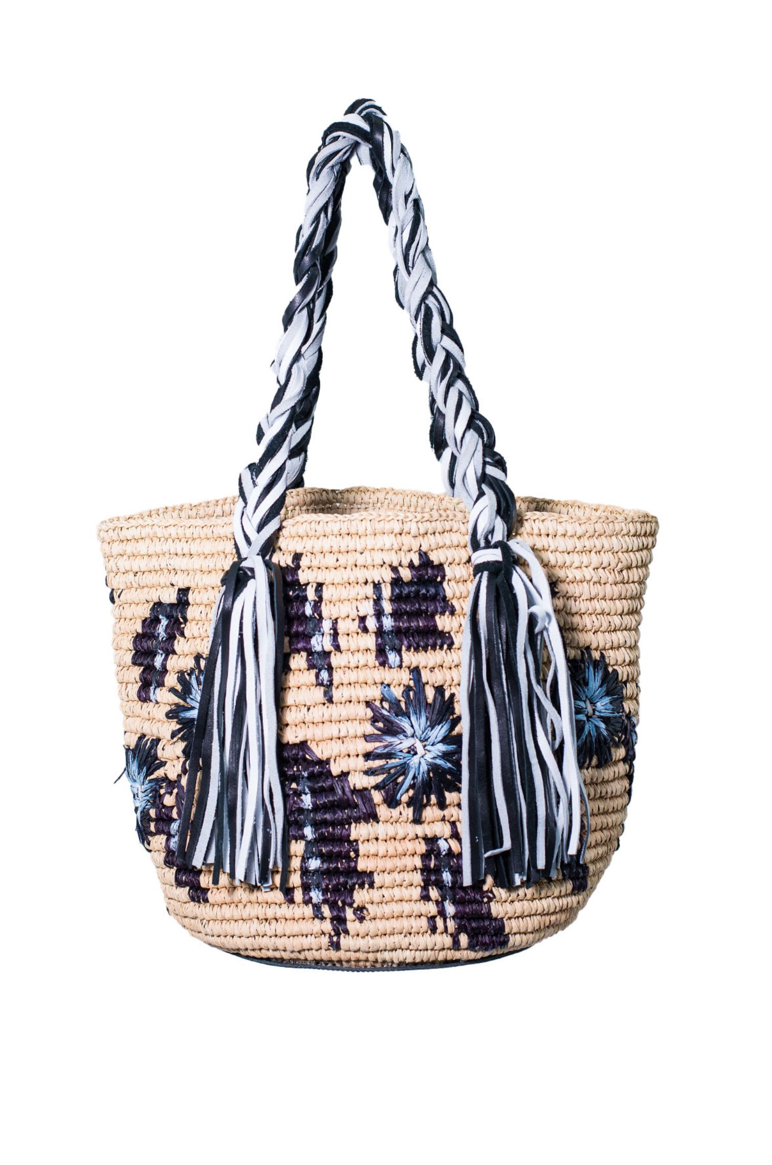 STRIPES OF TRIO CROCHET PANAMA BAG