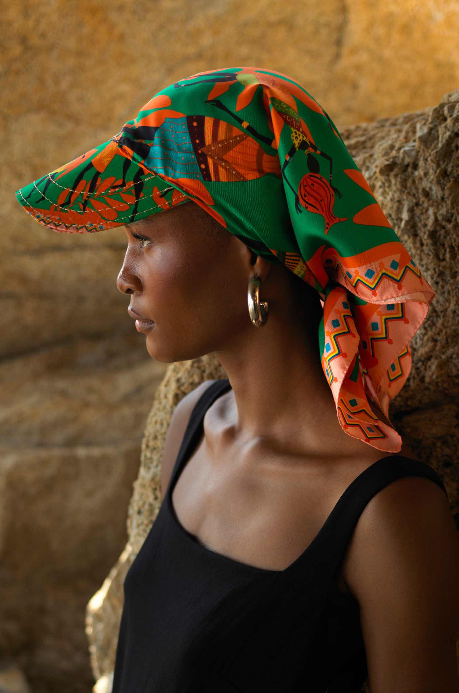 AFRICAN LADIES SILK VISOR