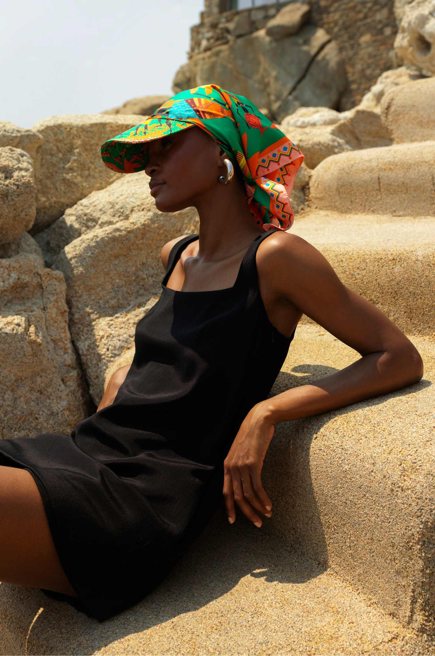 AFRICAN LADIES SILK VISOR