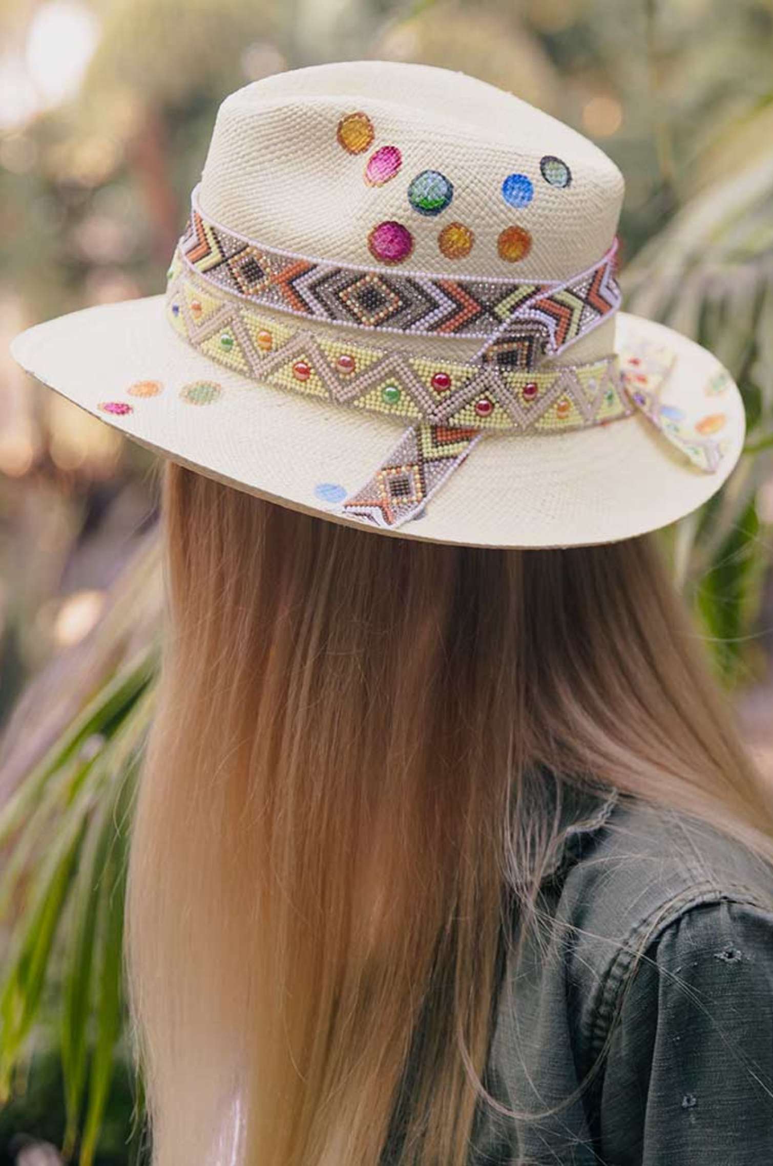 YELLOW GLOSSY BUBBLES PANAMA HAT