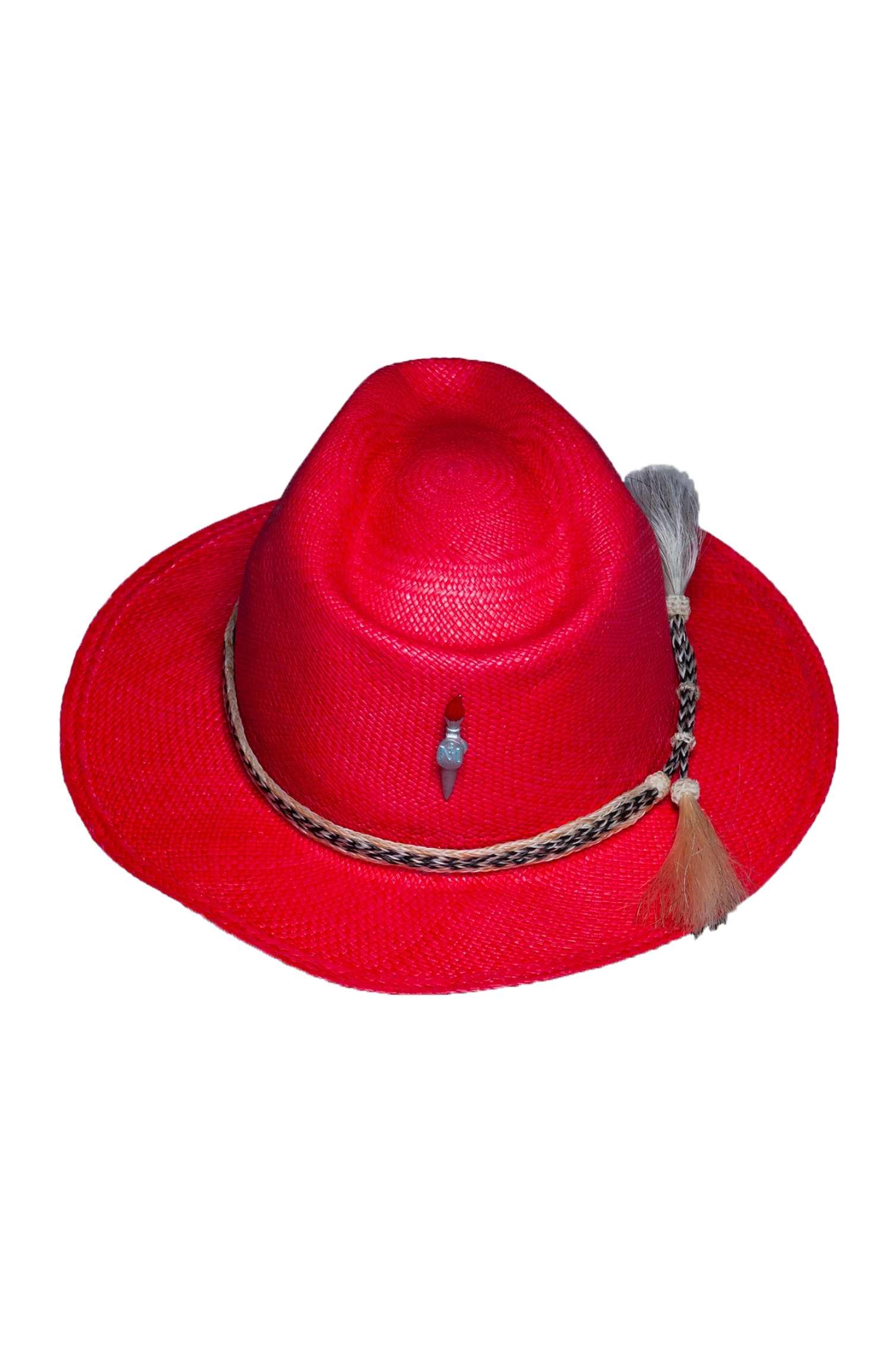 BORSALINO RED PANAMA HAT