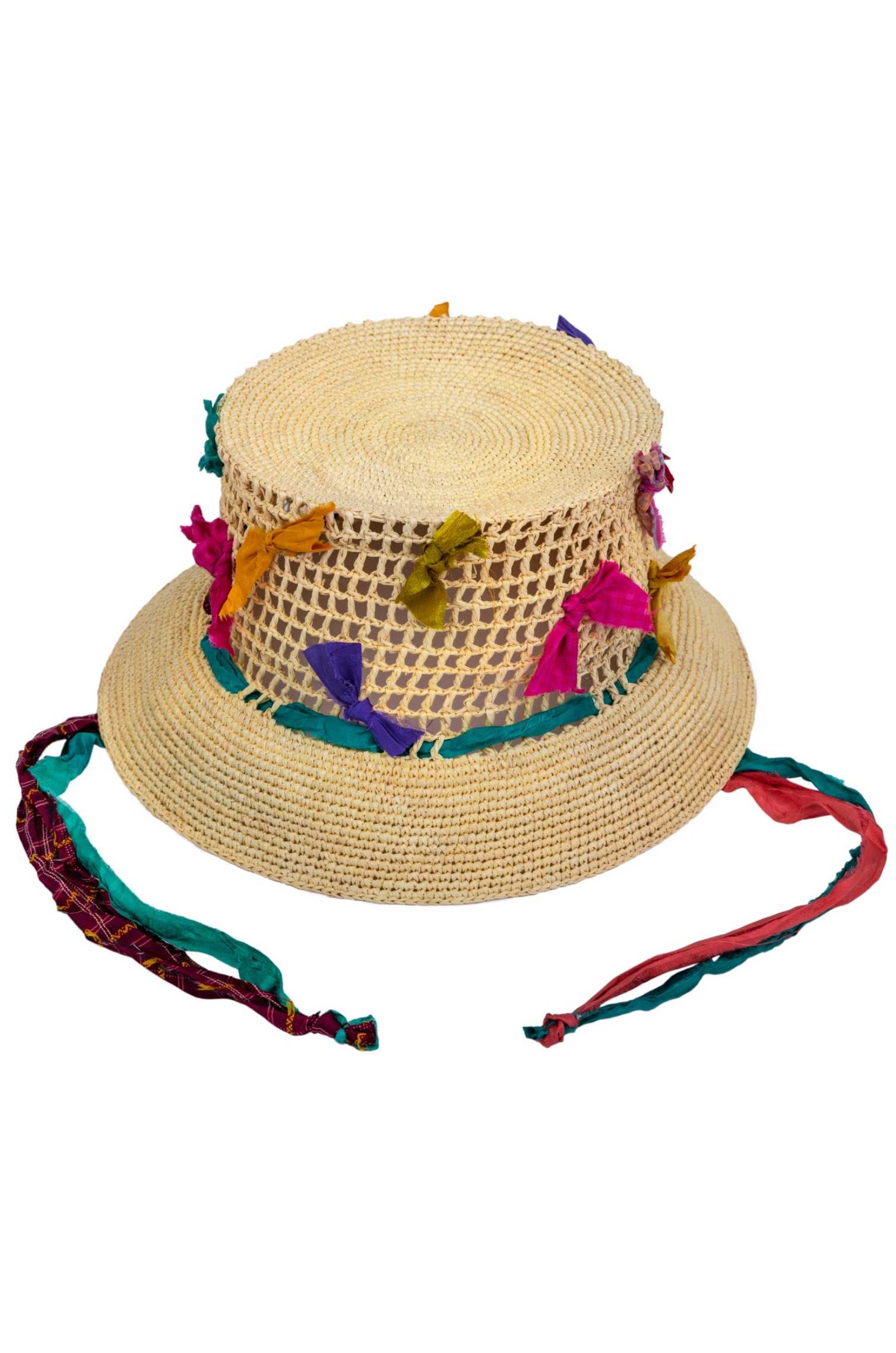 CRAZY RIBBONS PANAMA HAT