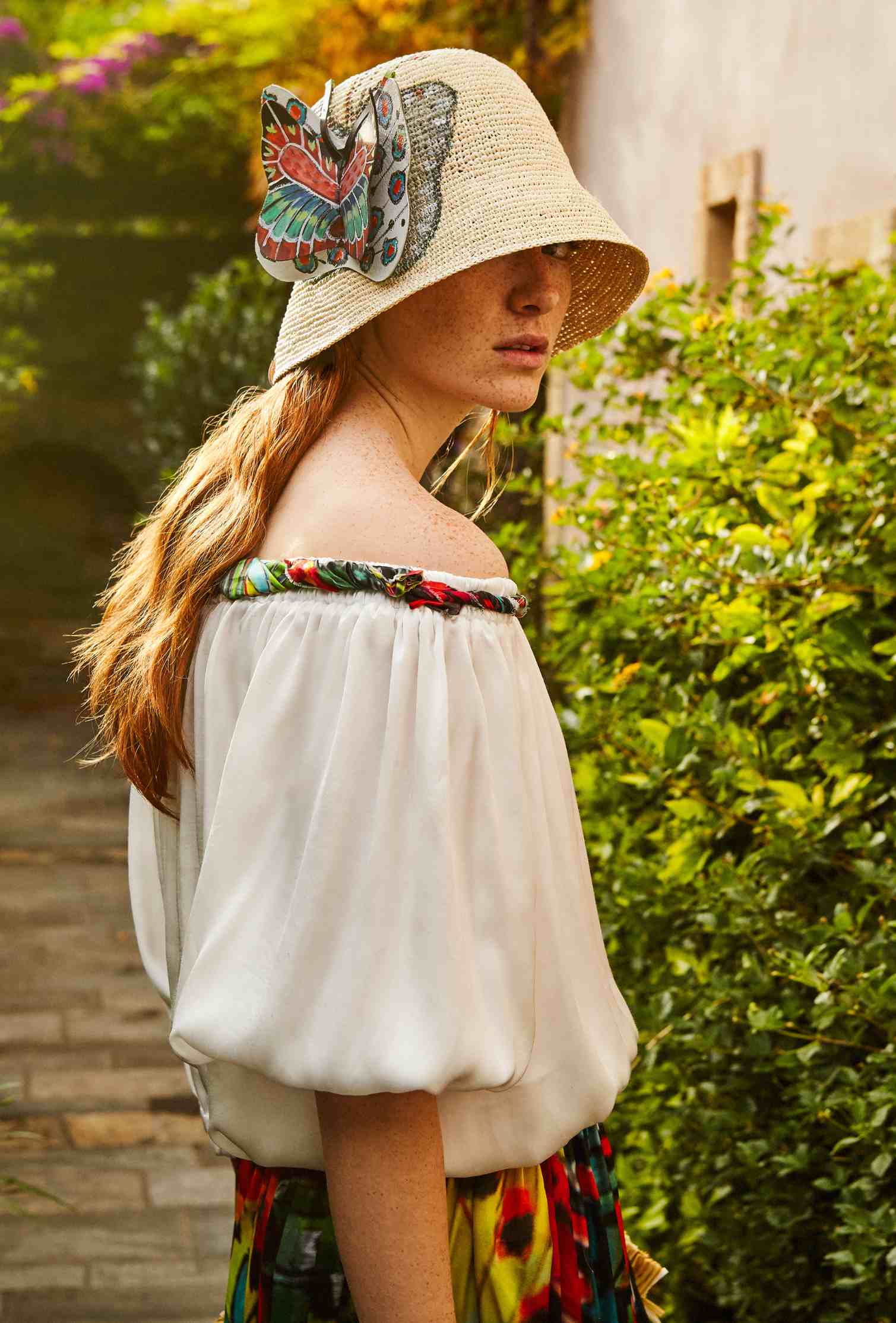 Ethereal butterfly bucket crochet Panama hat