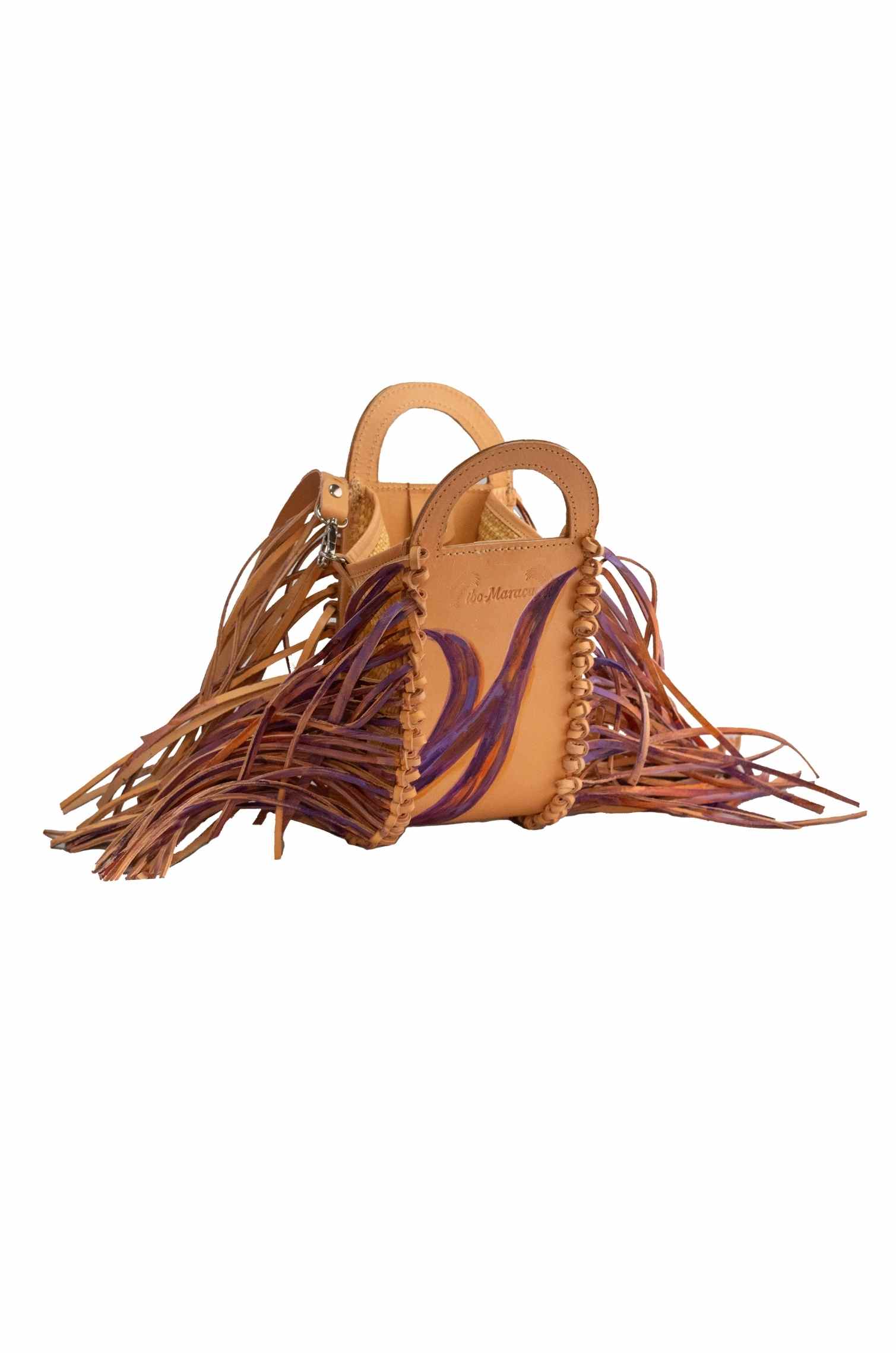 Violet zebra leather bag