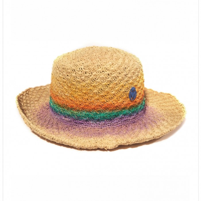 TIE DYE STRIPES PANAMA CROCHET HAT